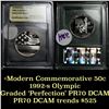 Image 1 : 1992-s Olympics . . Proof Commem Half Dollar 50c Graded GEM++ Proof Deep Cameo By USCG