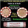 Image 1 : ***Auction Highlight*** Indian 1c Shotgun Roll, 1909 end, KEY date 's' mint on the other, Wow! . . (