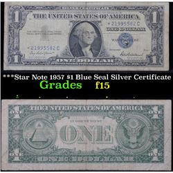 ***Star Note 1957 $1 Blue Seal Silver Certificate . . Grades f+