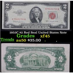 1953C $2 Red Seal United States Note Grades xf+