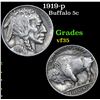 Image 1 : 1919-p Buffalo Nickel 5c Grades vf++
