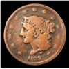 Image 2 : 1839 Booby Head Coronet Head Large Cent 1c Grades vg+