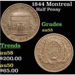 1844 Montreal Half Penny 1/2c Grades Select AU