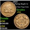Image 1 : 1857 Flying Eagle Cent 1c Grades vf++