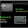 Image 1 : Flags of the American Revolution Continental Colors Flag .8oz .925 Sterling Silver Bar Grades