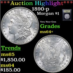 ***Auction Highlight*** 1890-p Morgan Dollar $1 Graded Choice+ Unc By USCG (fc)