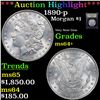 Image 1 : ***Auction Highlight*** 1890-p Morgan Dollar $1 Graded Choice+ Unc By USCG (fc)
