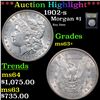 Image 1 : ***Auction Highlight*** 1902-s Morgan Dollar $1 Graded Select+ Unc By USCG (fc)