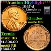 Image 1 : ***Auction Highlight*** 1927-d Lincoln Cent 1c Graded Gem+ Unc RB By USCG (fc)
