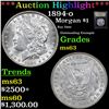 Image 1 : ***Auction Highlight*** 1894-o Morgan Dollar $1 Graded Select Unc By USCG (fc)