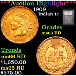***Auction Highlight*** 1909 Indian Cent 1c Graded GEM+ Unc RD By USCG (fc)