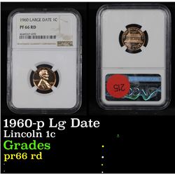NGC 1960-p Lg Date Lincoln Cent 1c Graded pr66 rd By NGC