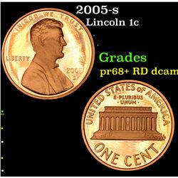 2005-s Lincoln Cent 1c Grades Gem++ Proof Red Deep cameo