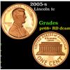 Image 1 : 2005-s Lincoln Cent 1c Grades Gem++ Proof Red Deep cameo