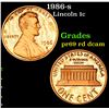 Image 1 : 1986-s Lincoln Cent 1c Grades Gem++ Proof Red Deep cameo