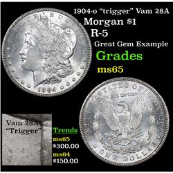 1904-o "trigger" Vam 28A Morgan Dollar $1 Grades GEM Unc