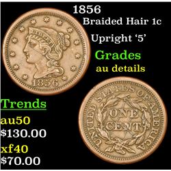 1856 Braided Hair Large Cent 1c Grades AU Details
