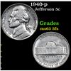 Image 1 : 1940-p Jefferson Nickel 5c Grades Select Unc 5fs