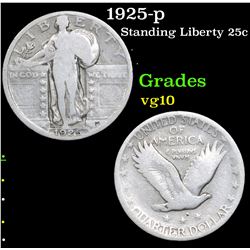 1925-p Standing Liberty Quarter 25c Grades vg+