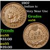 Image 1 : 1907 Indian Cent 1c Grades Choice AU/BU Slider