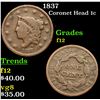 Image 1 : 1837 Coronet Head Large Cent 1c Grades f, fine