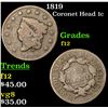 Image 1 : 1819 Coronet Head Large Cent 1c Grades f, fine