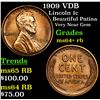 Image 1 : 1909 VDB Lincoln Cent 1c Grades Choice+ Unc RB