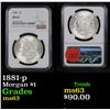 Image 1 : NGC 1881-p Morgan Dollar $1 Graded ms63 By NGC