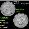 Image 1 : 1875-p Seated Half Dollar 50c Grades Choice AU