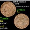 Image 1 : 1863 Indian Civil War Token 1c Grades f, fine