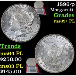 1896-p Morgan Dollar $1 Grades Select Unc+ PL