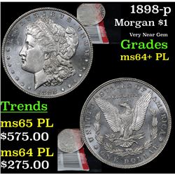 1898-p Morgan Dollar $1 Grades Choice Unc+ PL