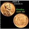 Image 1 : 1957-d Lincoln Cent 1c Grades Select+ Unc RD