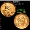 Image 1 : 1936-s Lincoln Cent 1c Grades Select+ Unc RD