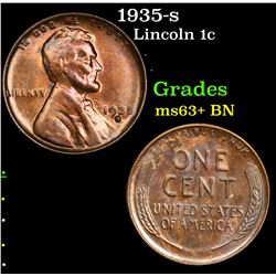 1935-s Lincoln Cent 1c Grades Select+ Unc BN