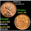 Image 1 : 1923-p Lincoln Cent 1c Grades Select+ Unc RB