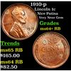Image 1 : 1910-p Lincoln Cent 1c Grades Choice+ Unc RB