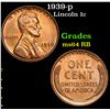 Image 1 : 1939-p Lincoln Cent 1c Grades Choice Unc RB