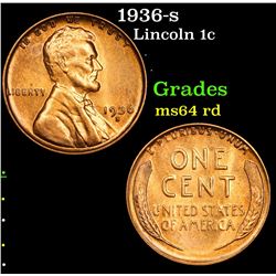 1936-s Lincoln Cent 1c Grades Choice Unc RD