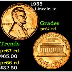 1955 Lincoln Cent 1c Grades Gem++ Proof Red