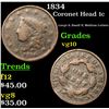 Image 1 : 1834 Coronet Head Large Cent 1c Grades vg+