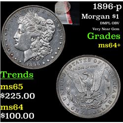 1896-p Morgan Dollar $1 Grades Choice+ Unc