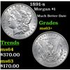 Image 1 : 1891-s Morgan Dollar $1 Grades Select+ Unc