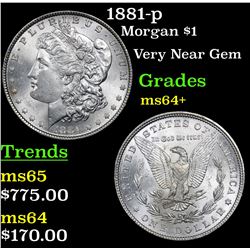 1881-p Morgan Dollar $1 Grades Choice+ Unc