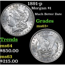 1891-p Morgan Dollar $1 Grades Select+ Unc