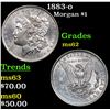 Image 1 : 1883-o Morgan Dollar $1 Grades Select Unc