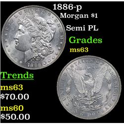 1886-p Morgan Dollar $1 Grades Select Unc