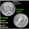 Image 1 : 1926-p Peace Dollar $1 Grades Select+ Unc