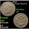 Image 1 : 1813 Classic Head Large Cent 1c Grades g+