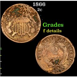 1866 Two Cent Piece 2c Grades f details